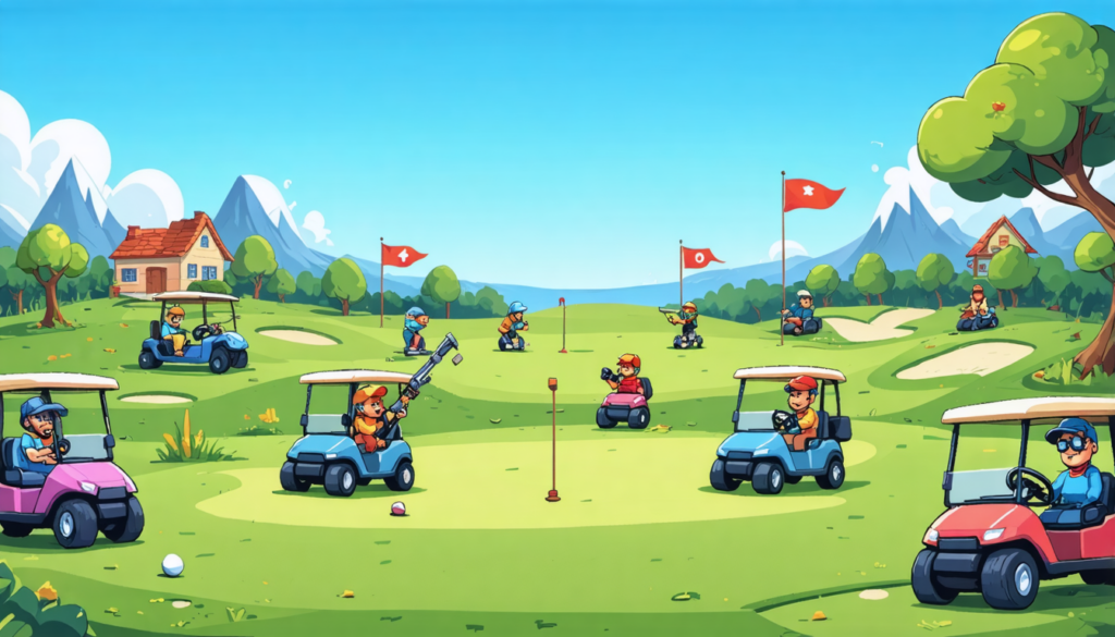 découvrez super battle golf, un jeu de golf délirant rempli de chaos et de fun, maintenant disponible sur steam. amusez-vous entre amis dans des parties endiablées et déjantées !