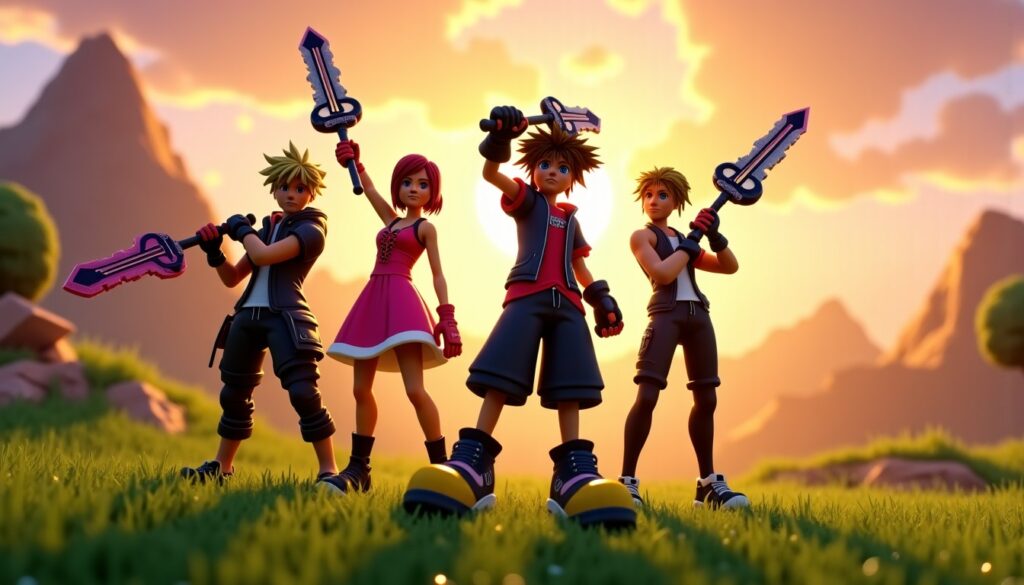 Fortnite x Kingdom Hearts : Guide complet pour débloquer Sora, Riku, Kairi, Roxas et leurs célèbres Keyblades