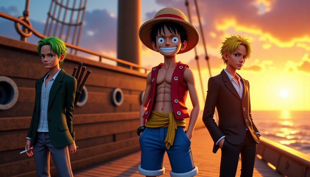 One Piece : Luffy, Zoro et Sanji, ahli waris terhormat Roger, Rayleigh dan Gaban ?